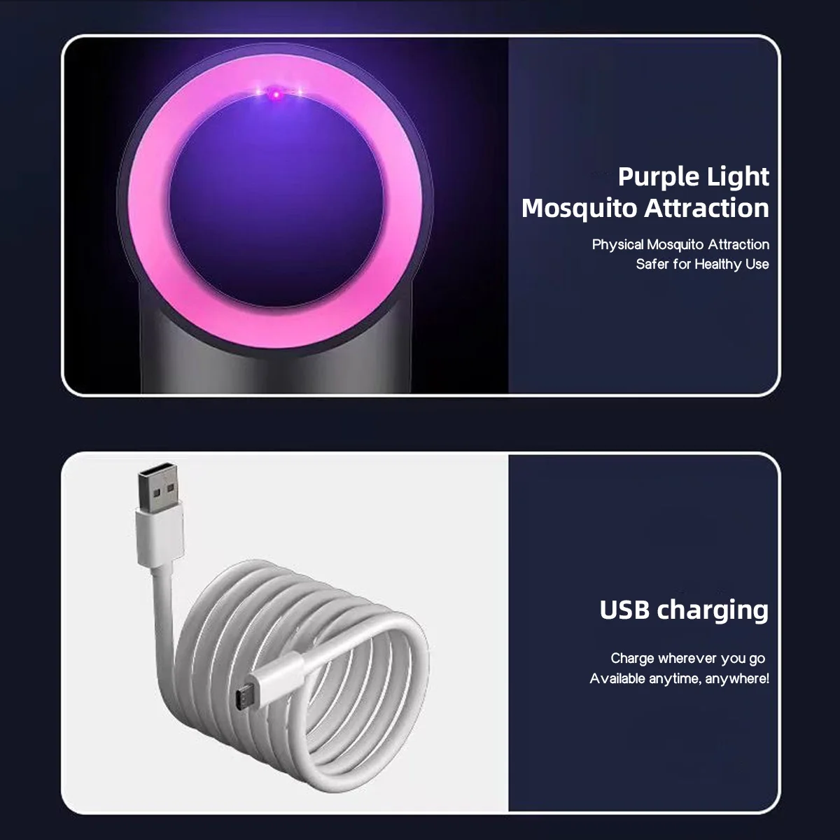 Cicha Lampa Antykomarowa USB, Silne Zasysanie 🦟