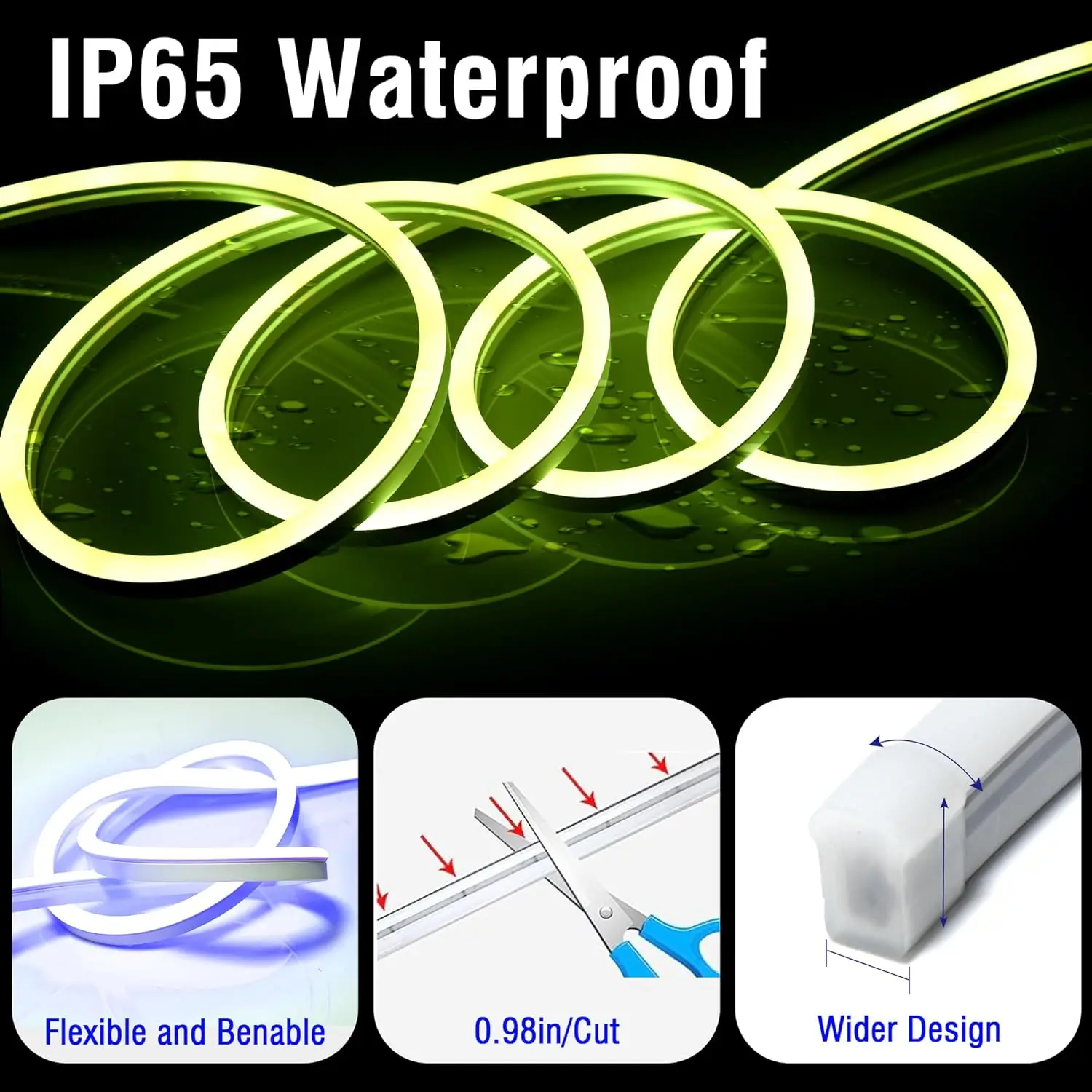 Mexllex taśma neonowa RGB-LED 30/20m aplikacja/pilot wodoodporna+muzyka 🎶